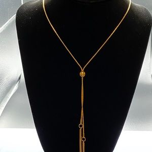 Long Gold Plated Adjustable Flat Snake Chain Necklace
